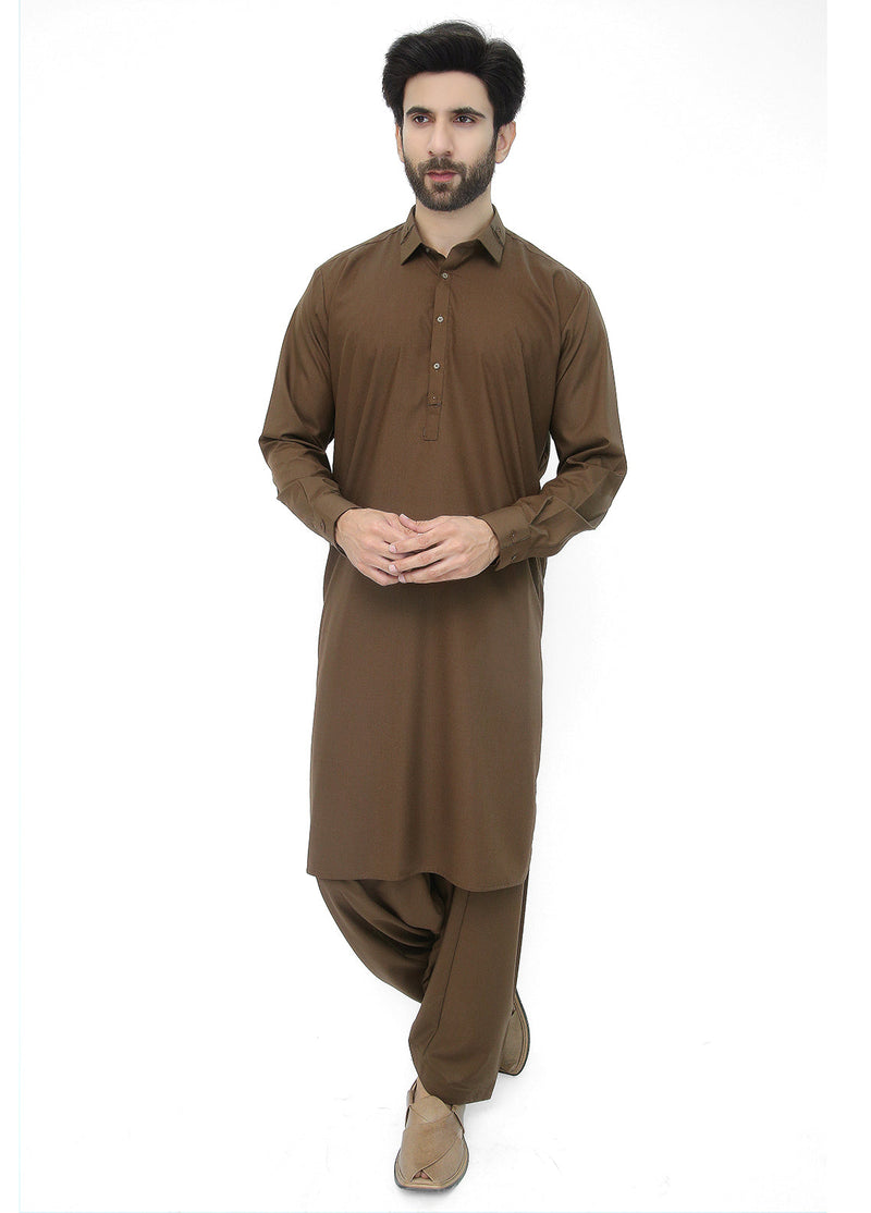 Classic Brown Shalwar Kameez For Men's