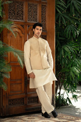 Fawn Embroidered  Waistcoat W-2985