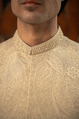 Fawn Embroidered  Waistcoat W-2985