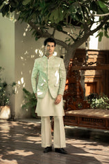 Mint Green Embroidered Prince Coat PC-569