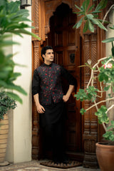 Multi-Color Embroidered Waistcoat W-2859