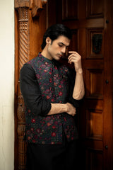 Multi-Color Embroidered Waistcoat W-2859