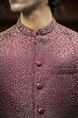 Maroon Embroidered Waistcoat W-2867-1