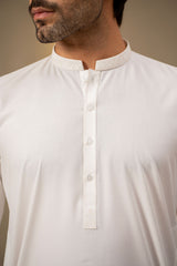White Embroidered Kameez Shalwar C-10218