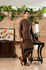 Chocolate Brown Suiting Waistcoat WS-2027